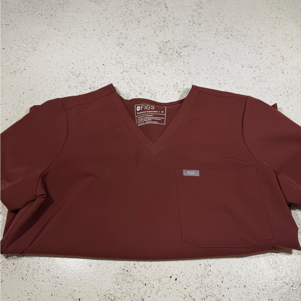 Figs Catarina Scrub Top in Walnut